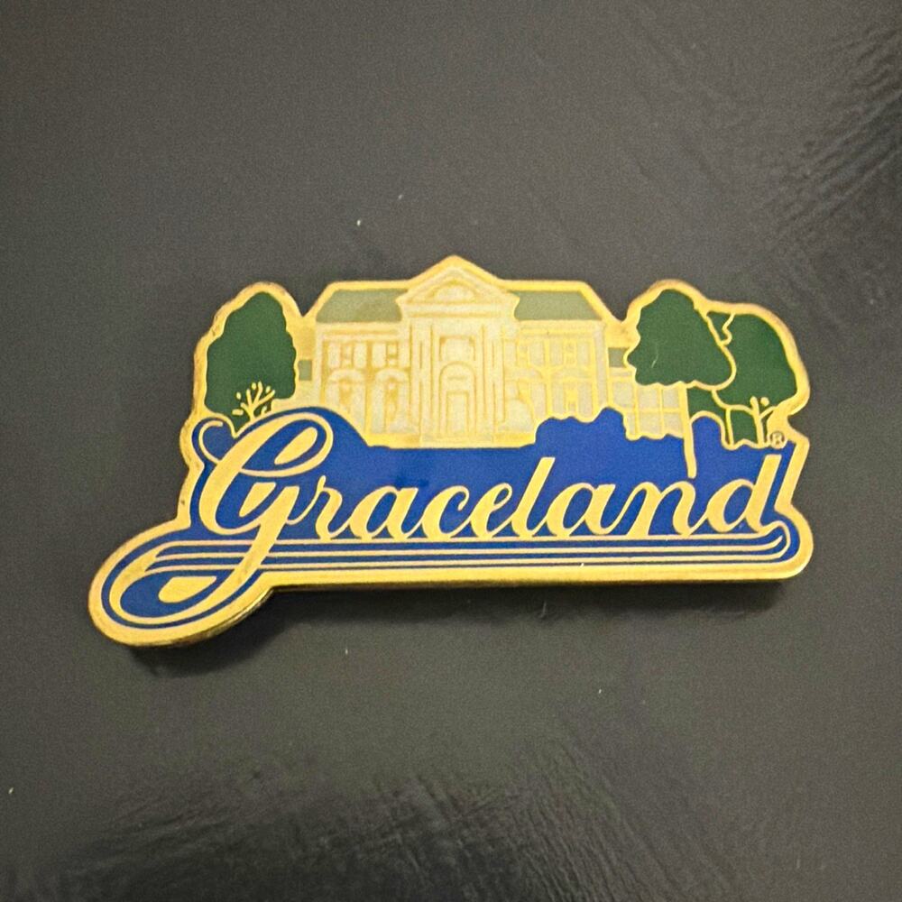 EPE Graceland Elvis Presley Souvenir Fridge Magnet Metal Blue/Gold/Green/White